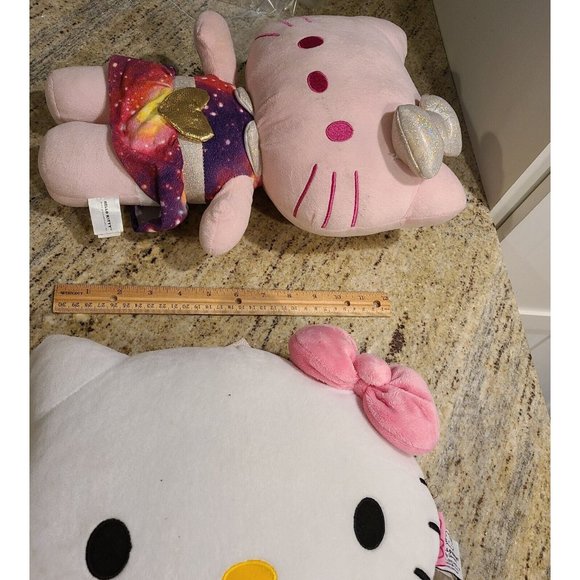 Hello Kitty Fiesta Galaxy Space & Plush Head White Back Pack. Pink White Gold - Picture 11 of 12